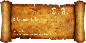 Döme Nóra névjegykártya